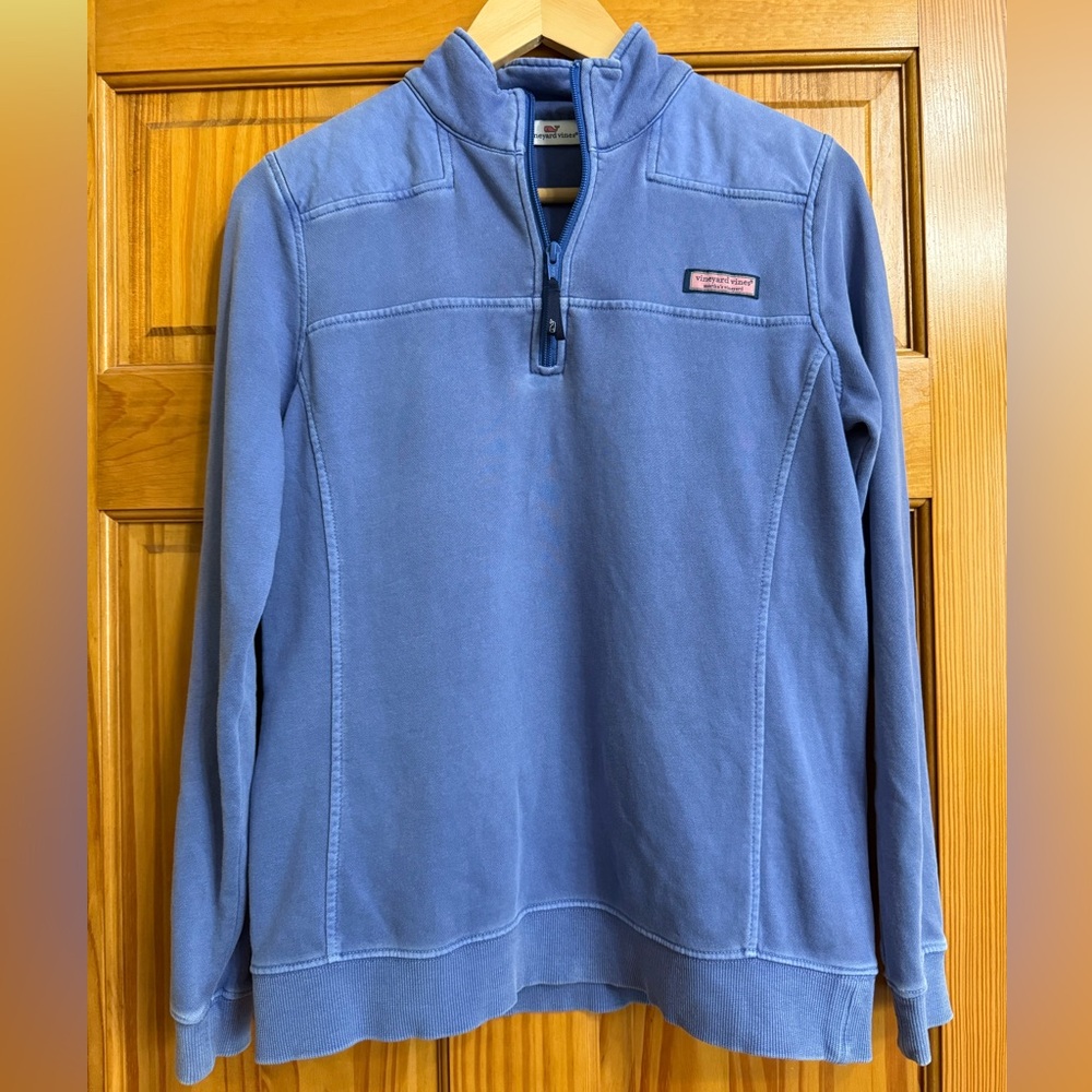 Vineyard Vines women's Overdyed Shep Shirt solid blue garment size S